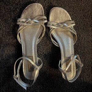 Touch Ups Silver Heels Strappy Sandals